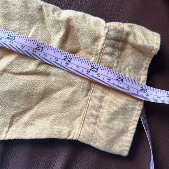 Zara Linen Cotton, Relaxed, Fit, Button Down, Sunny, Color, Shirt, Mock Neck - Picture 12 of 12